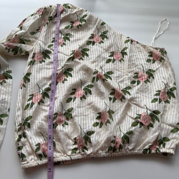 Cami NYC Womens Lenore Rose Silk Blend Asymmetrical Ruched Puff Sleeve Blouse - Picture 11 of 11